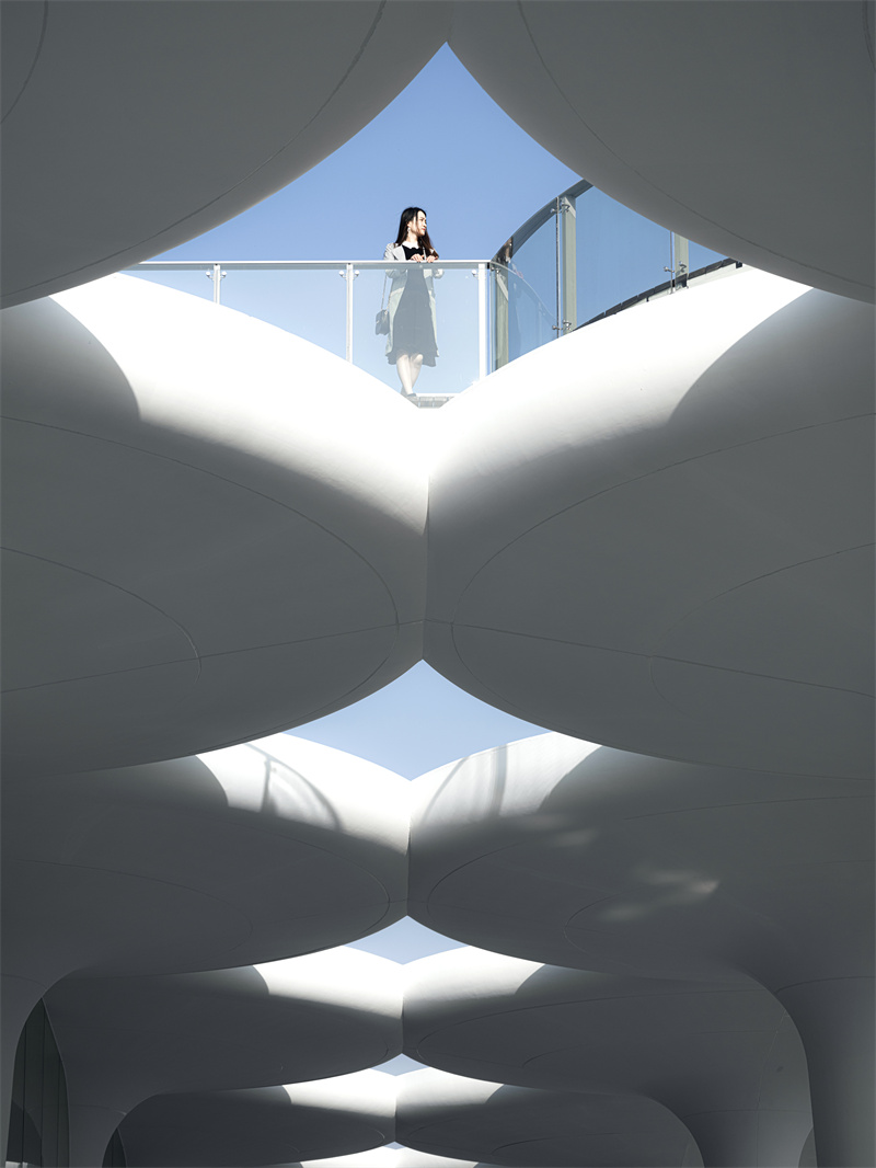 从底层开放空间看屋顶跑道【View the rooftop runway from the open space on the ground floor】.JPG